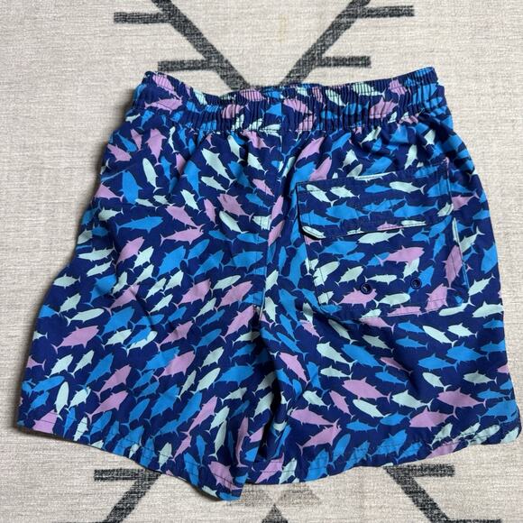 Little Boy’s Vineyard Vines Blue Chappy Swim Trunks Size 6 Fish Print Lined - Picture 2 of 3